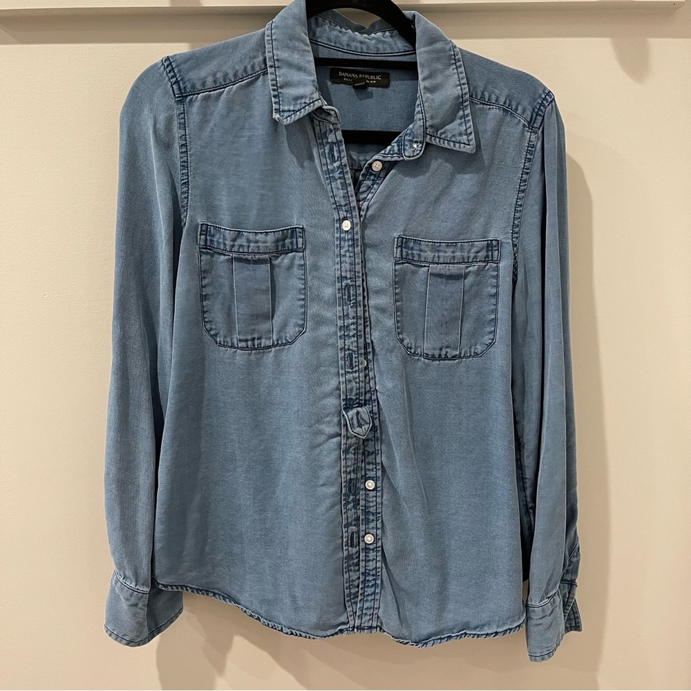 Banana Republic Tencel Button-Up Denim Shirt